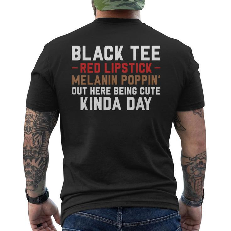 Black Red Lipstick Melanin Brown Skin Black History Men's T-shirt Back Print