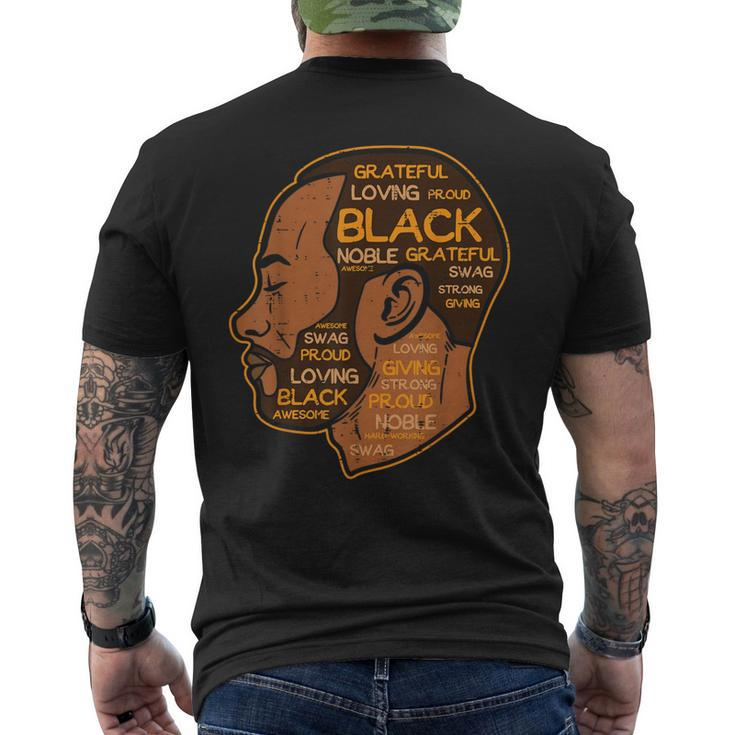 Black History Afro Man Words African American Father Dad Men Men's T-shirt Back Print