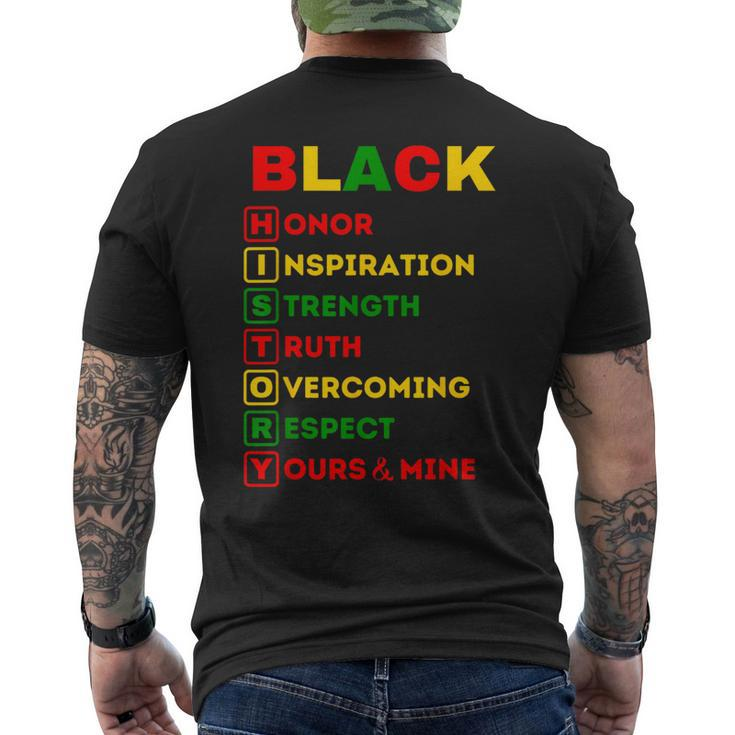 Black History Definition Cool Black History Month Men's T-shirt Back Print