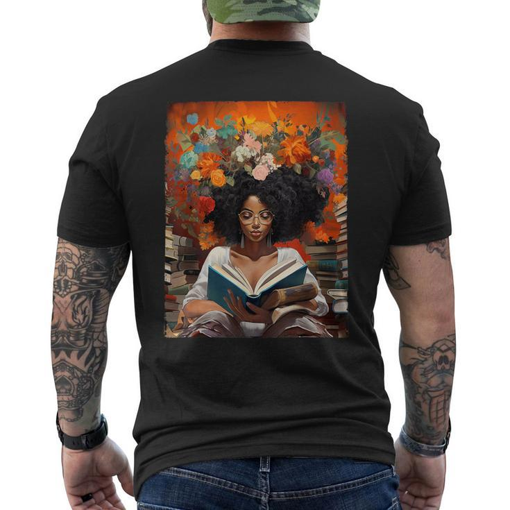 Black History Educated Reading Book Melanin Queen Afro Women Men's T-shirt Back Print