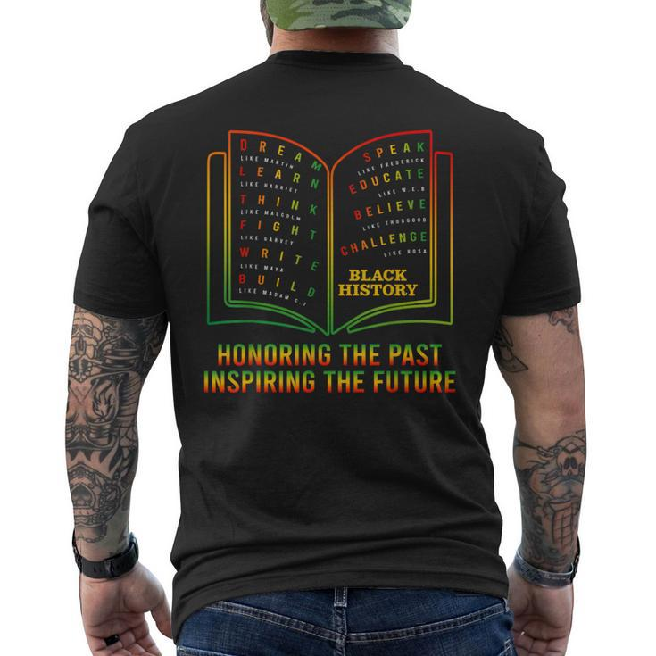Black History Honoring Past Inspiring The Future Book Bhm Men's T-shirt Back Print