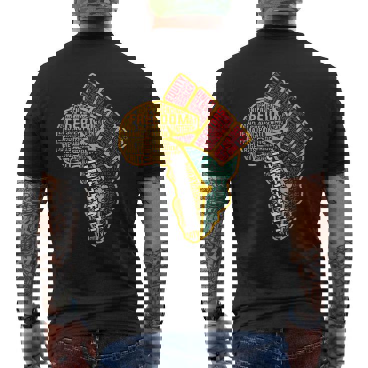 Black History Junenth Black Freedom 1865 African American Men's T-shirt Back Print