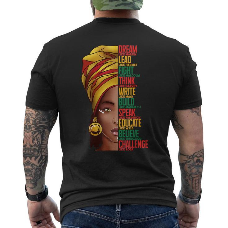 Black History T Black History Month Dream Like Martin Men's T-shirt Back Print