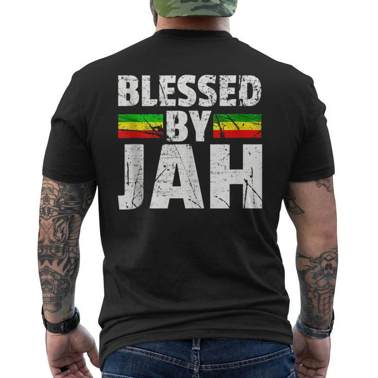 Blessed By Jah Rasta Reggae Graphic Jah Bless Print Men's T-shirt Back Print