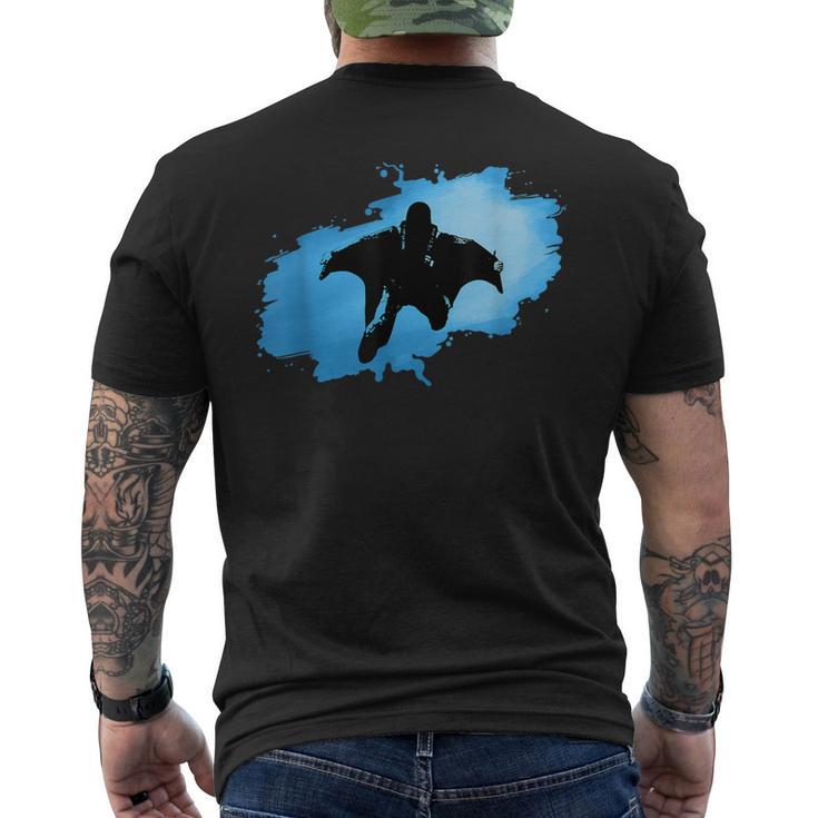 Blue Wingsuit Flying Men's T-shirt Back Print