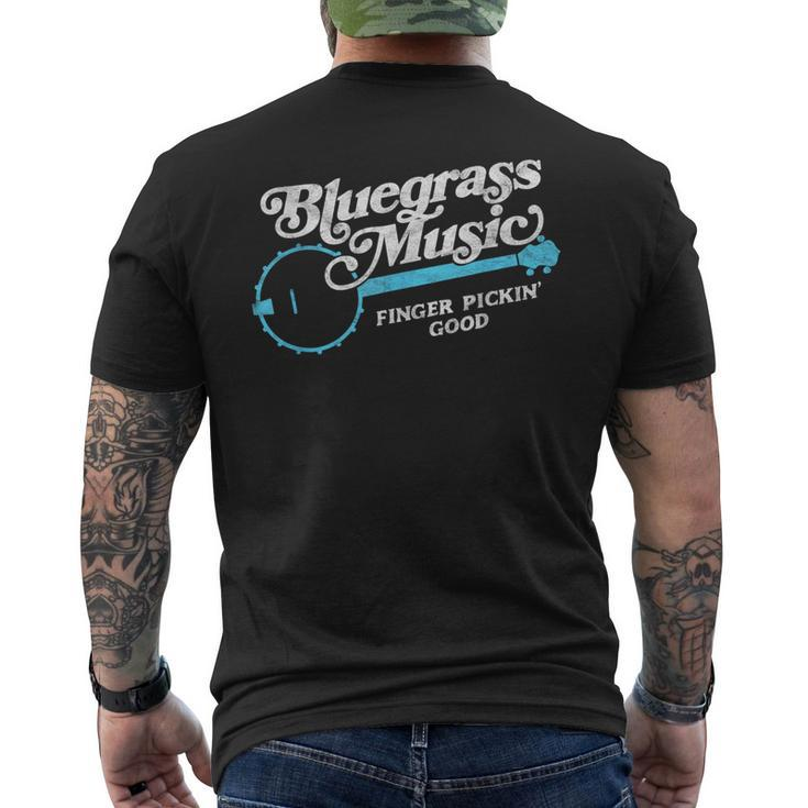 Bluegrass Music Finger Pickin' Good Banjo Graphic Men's T-shirt Back Print