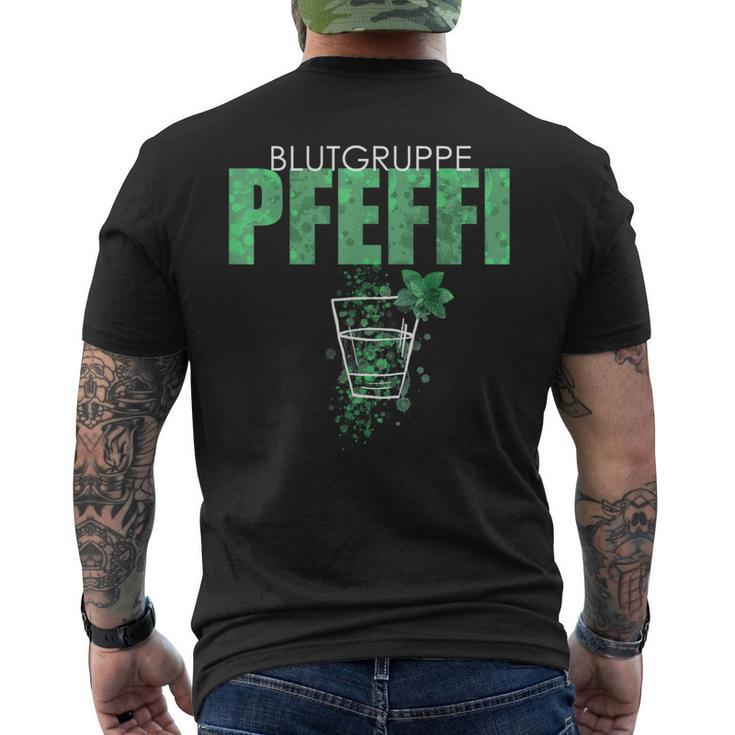 Blutgruppe Pfeffi Peppermint Liqueur T-Shirt mit Rückendruck