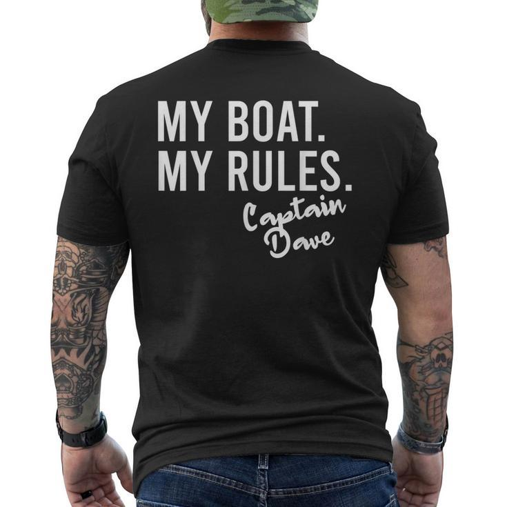 My Boat My Rules Captain Dave Personalized Boating Name Men's T-shirt Back Print