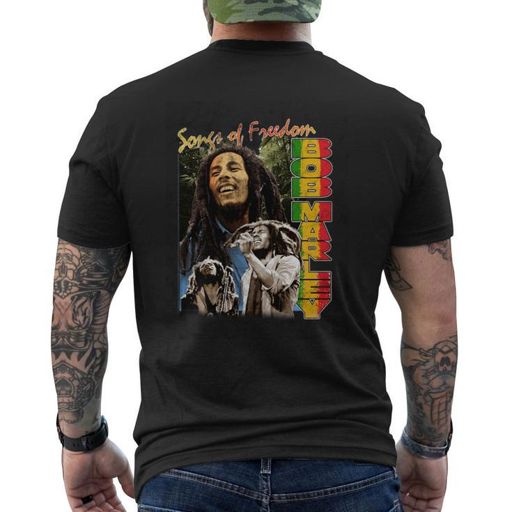 Bob Marley Freedom Vintage Reggae Music By Rock Off Men's T-shirt Back Print