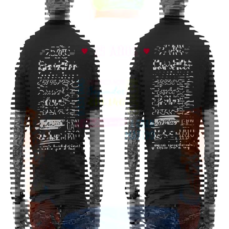 Bodas De Plata 25 Años Aniversario De Boda Regalo Camiseta Hombre Estampado Espalda
