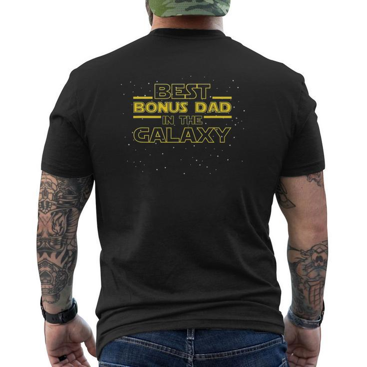 Bonus Dad Stepdad Best Bonus Dad In The Galaxy Mens Back Print T-shirt