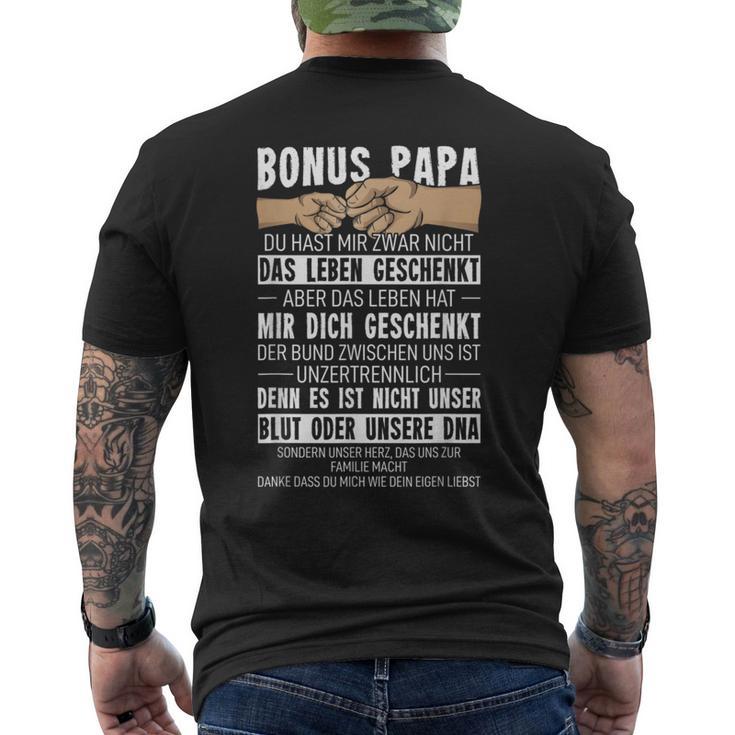 With Bonus Papa Du Hast Mir Zwar Nicht Das Leben Geschenkt Uns T-Shirt mit Rückendruck