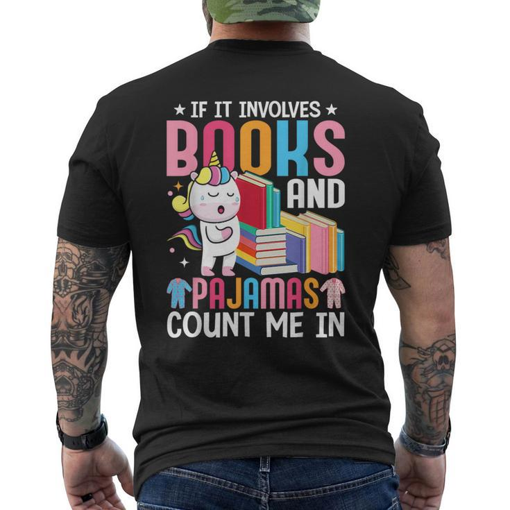 Books And Pajamas Count Me In Book Reader Girl Men's T-shirt Back Print