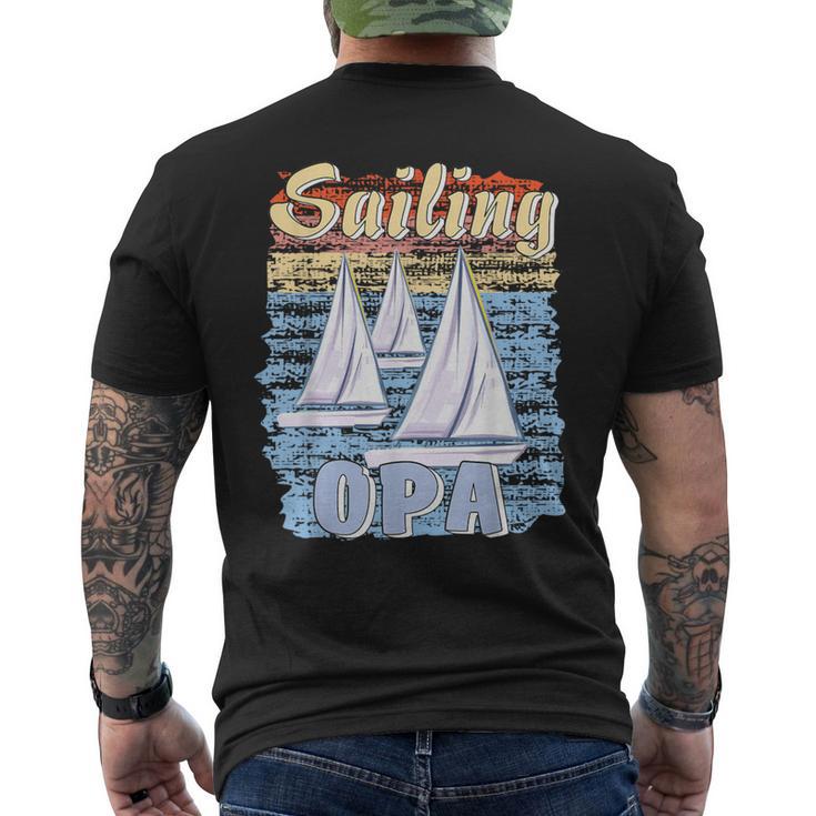 Boote Sailing Opa Papaater Segeln Segelboot T-Shirt mit Rückendruck