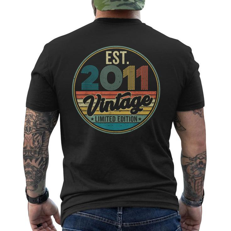 Born In 2011 Bday Party Being Awesome Vintage 2011 Birthday Men's T-shirt Back Print