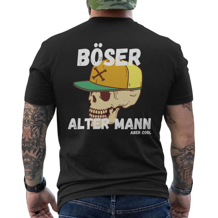 Böser Alter Mann Papa Opa Totenkopf Skullintage Spruch T-Shirt mit Rückendruck