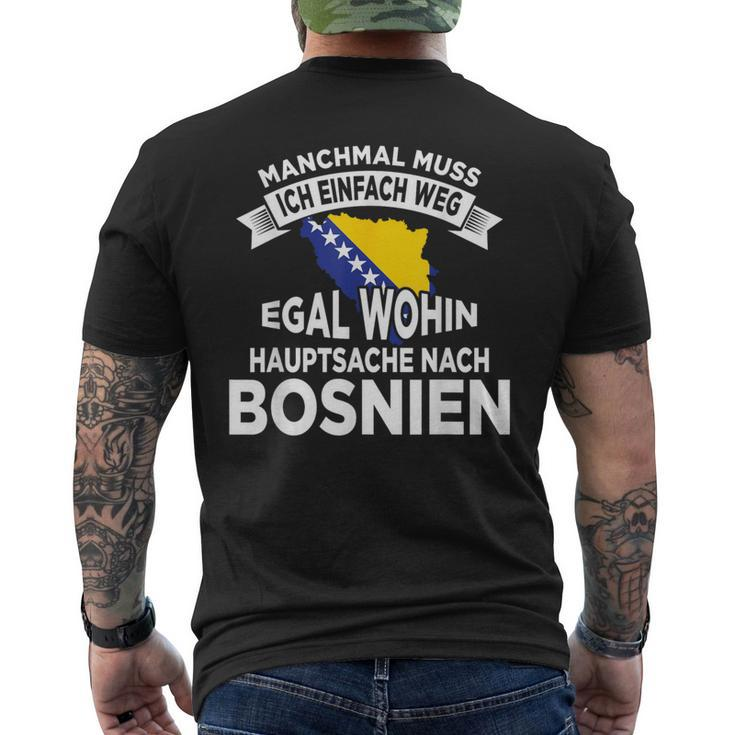 Bosnier Bosnia And Herzegovina Bosnian Flag T-Shirt mit Rückendruck