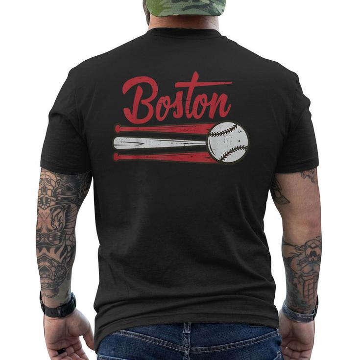 Boston Baseball Vintage Distressed Met At Gameday Men's T-shirt Back Print