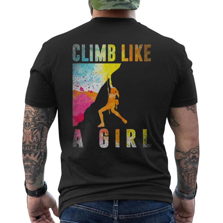 Bouldering Rock Climber Women Girls Kids Rock Climbing Men's T-shirt Back Print