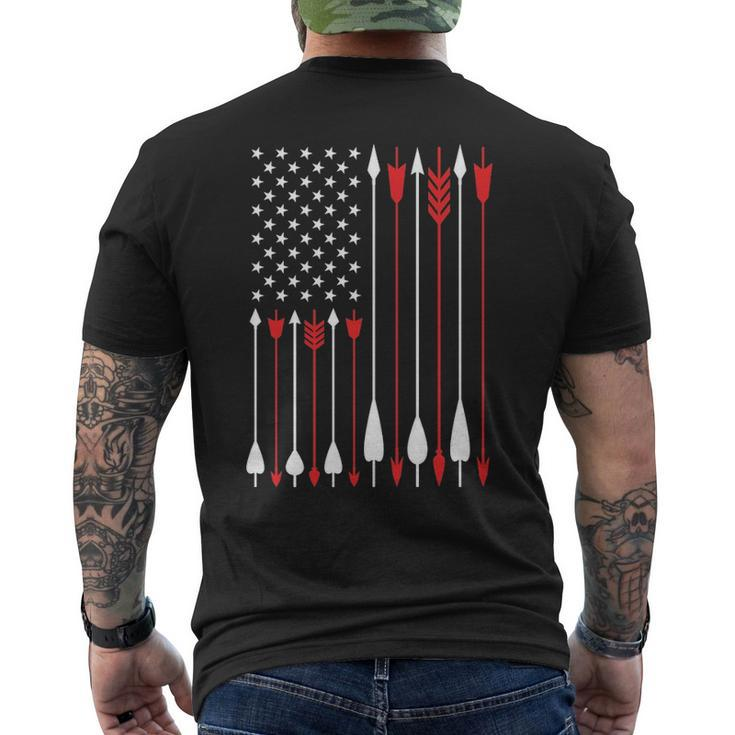 Bow Hunting Usa American Flag Archery Bow Hunter Men's T-shirt Back Print