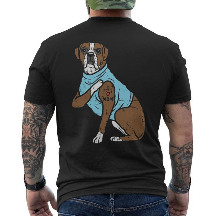 Boxer I Love Mom Cute Animal Pet Dog Lover Girls Men's T-shirt Back Print