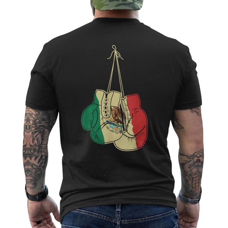 Boxing Gloves Mexican Flag Mexico Boxer Coach Men's T-shirt Back Print