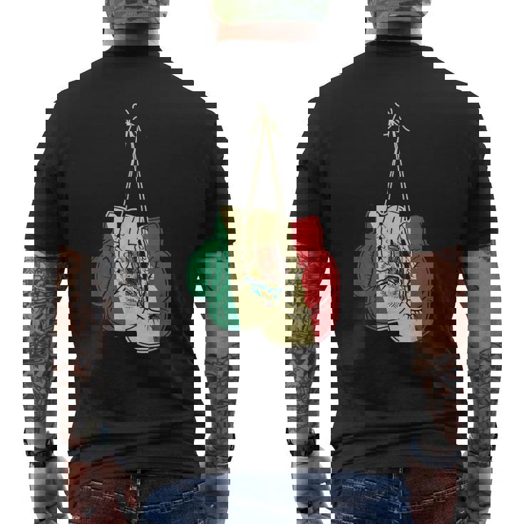 Boxing Gloves Mexican Flag Mexico Boxer Coach Men's T-shirt Back Print