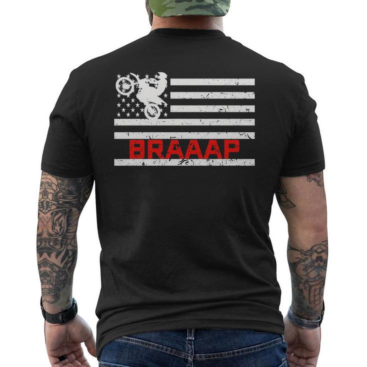Braaap Vintage Usa American Flag Men's T-shirt Back Print