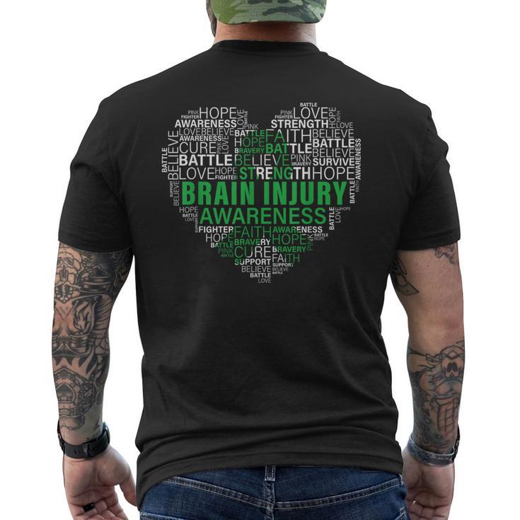 Brain Injury Awareness Fighting Hope Support Strong Warrior Men's T-shirt Back Print