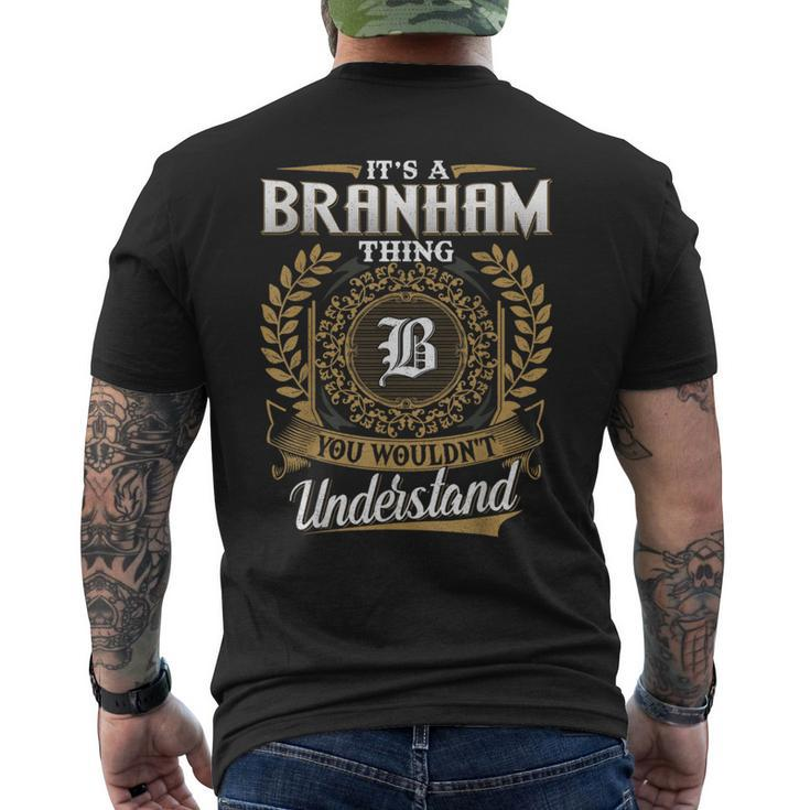 Branham Family Last Name Branham Surname Personalized Men's T-shirt Back Print