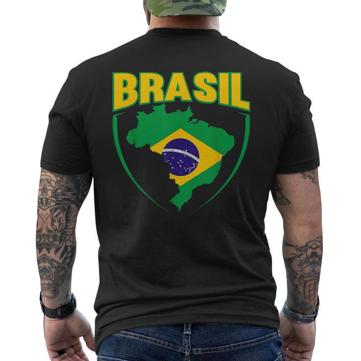 Brasil Sport Soccer Football Brazilian Flag Men's T-shirt Back Print