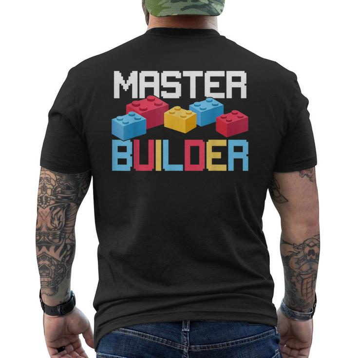 Brick Builder Building Blocks Bricks Master Builder Men's T-shirt Back Print