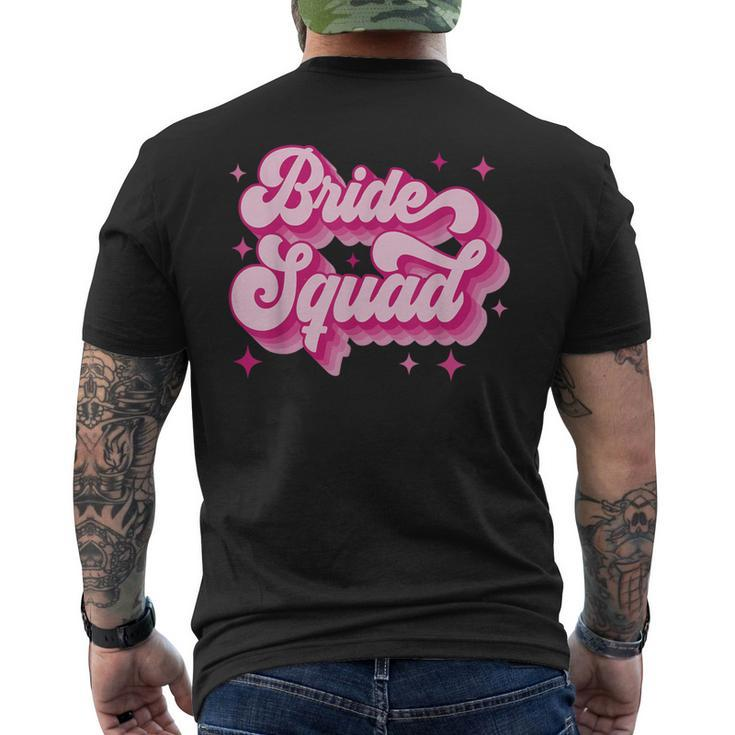 Bride Squad Retro Wedding Bridal Party Bachelorette Men's T-shirt Back Print