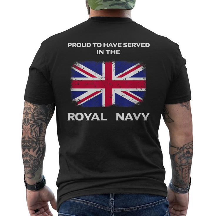 British Royal Navy Uk Flag Proud Served Britain Men's T-shirt Back Print