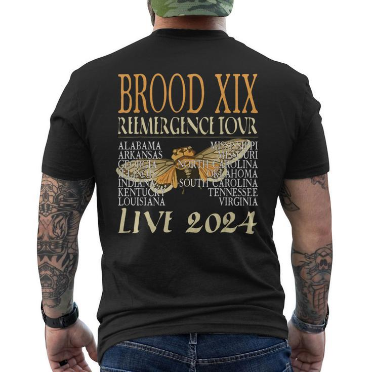 Brood Xix Reemergence Tour 2024 Periodical Cicada Concert Men's T-shirt Back Print