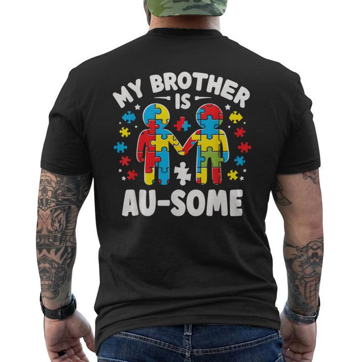 My Brother Is Awesome Autism Awareness Colorful Men's T-shirt Back Print