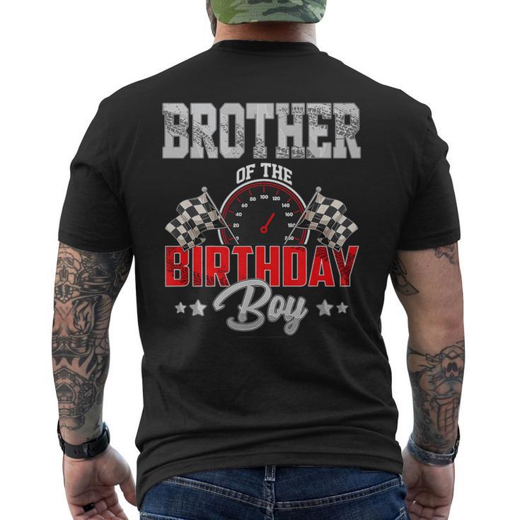 Brother Of The Birthday Boy Race Car Racing Car Driver Men's T-shirt Back Print