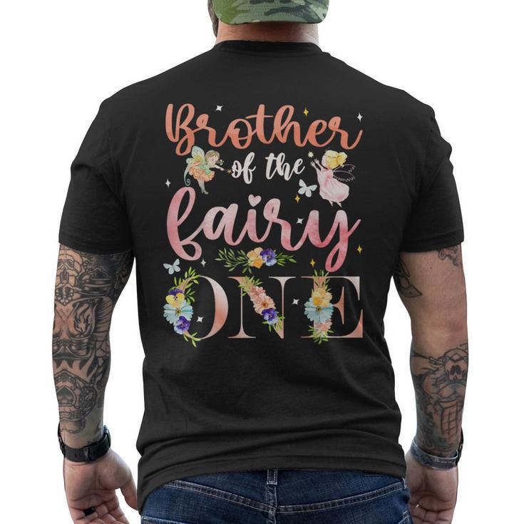 Brother Of Fairy One 1St Birthday Party Decoration Family Men's T-shirt Back Print