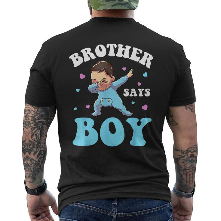 Brother Says Boy Gender Reveal Baby Dabbing Men's T-shirt Back Print