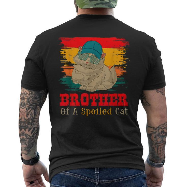 Brother Of A Spoiled Cute Cat Father's Day Cat Sunglasses Men's T-shirt Back Print
