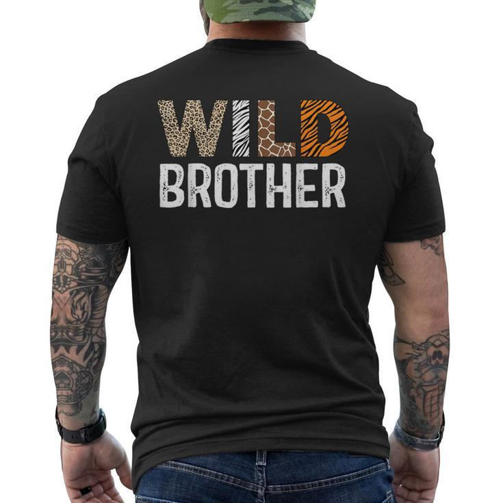 Brother Of The Wild One Zoo Birthday Safari Jungle Family Men's T-shirt Back Print