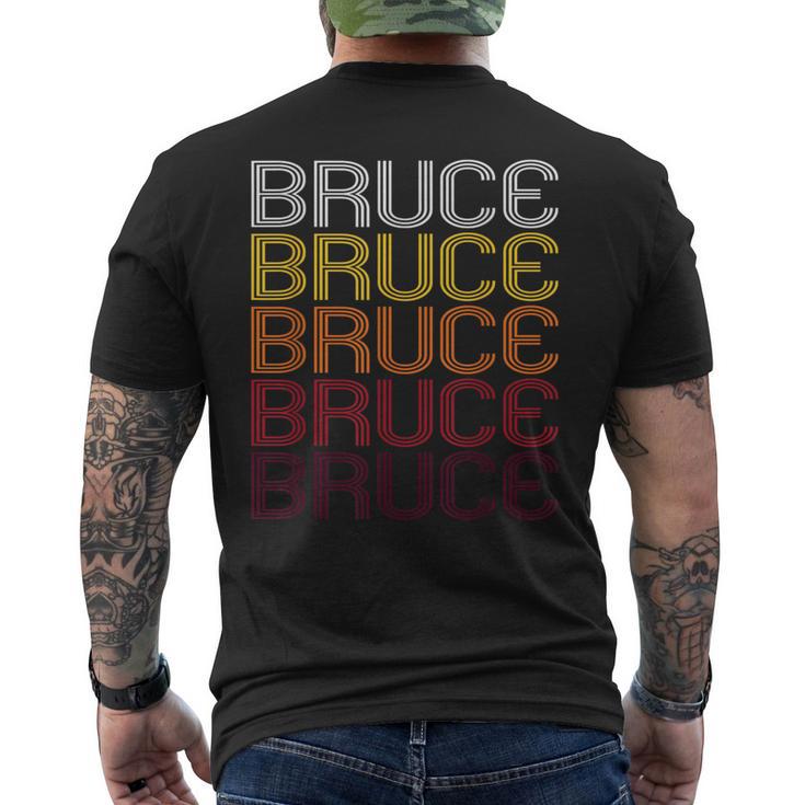 Bruce Retro Wordmark Pattern Vintage Style Men's T-shirt Back Print