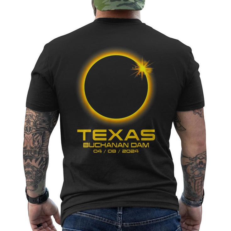 Buchanan Dam Texas Tx Total Solar Eclipse 2024 Men's T-shirt Back Print