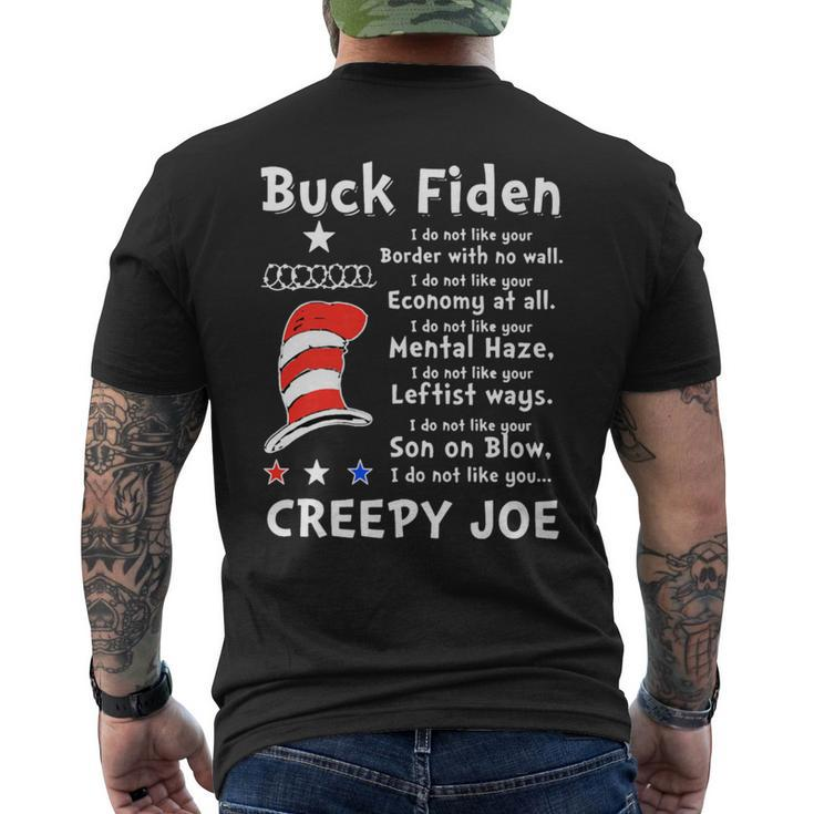 Buck Fiden I Do Not Like Your Border With No Wall Us Flag Men's T-shirt Back Print