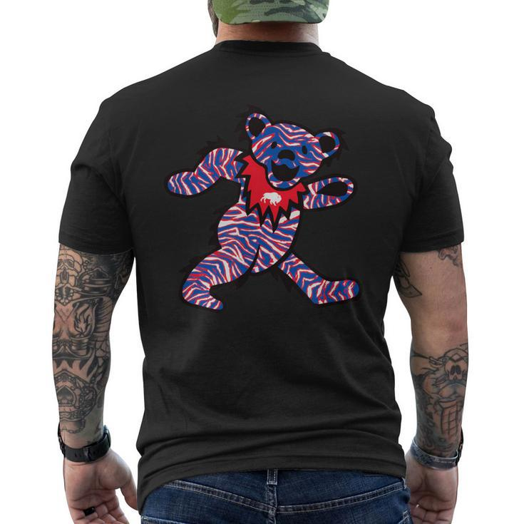 Buffalo Ny Crazy Striped Dancing Football Fan Bear 716 Bflo Men's T-shirt Back Print