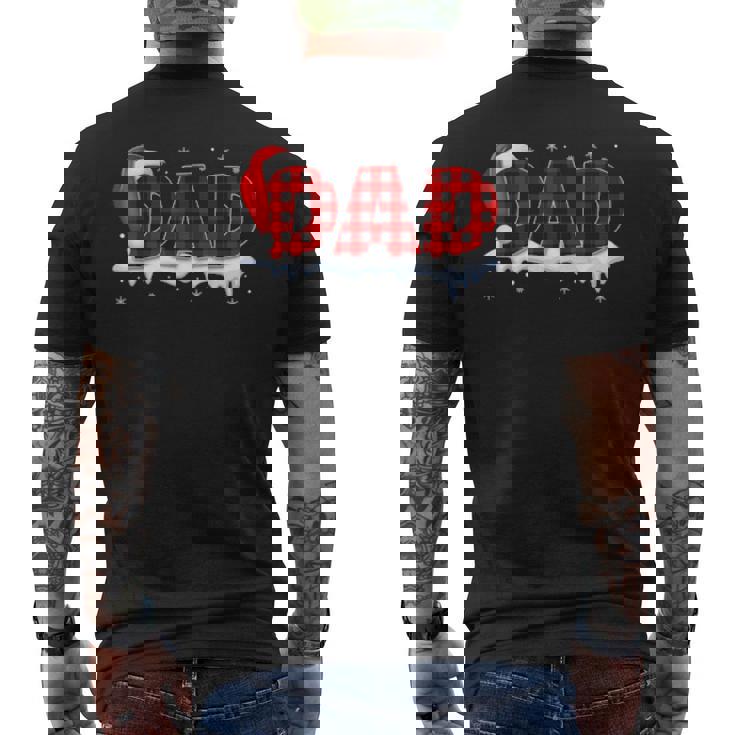Buffalo Plaid Family Matching Dad Christmas Pajama Mens Back Print T-shirt