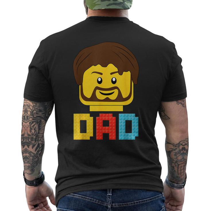Building Bricks Blocks Dad Master Builder Family Matching Men's T-shirt Back Print