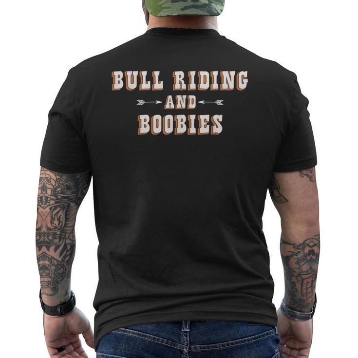 Bull Riding And Boobies Cowboy T Men's T-shirt Back Print