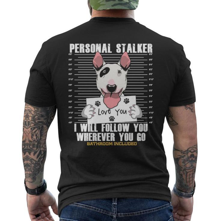 Bull Terrier Dog Lover Cartoon Men's T-shirt Back Print