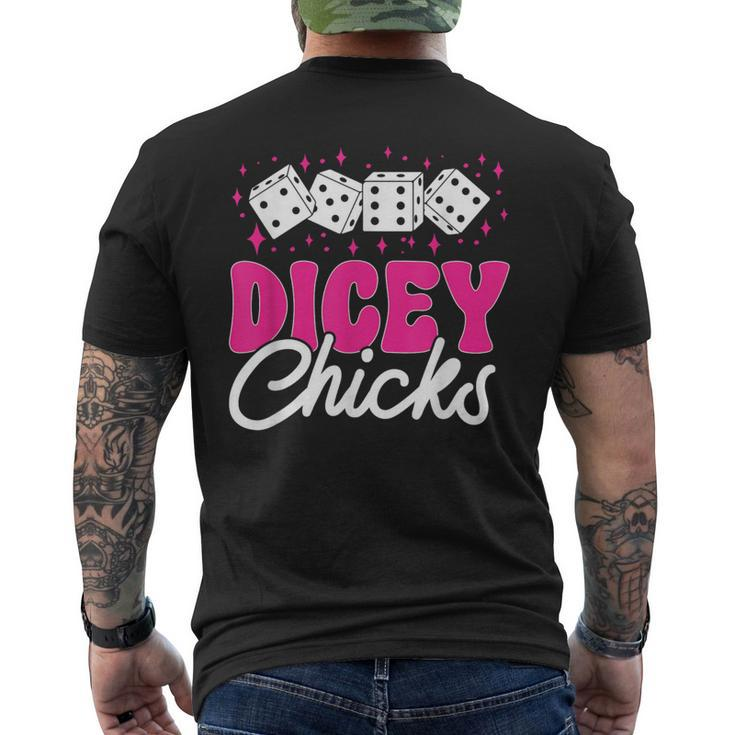 Bunco Game Dicey Chicks Bunco Men's T-shirt Back Print